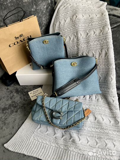 Сумка coach джинсовая новинка весна-лето 2024