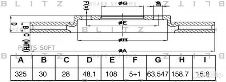 Blitz BS0488 Диск тормозной передний