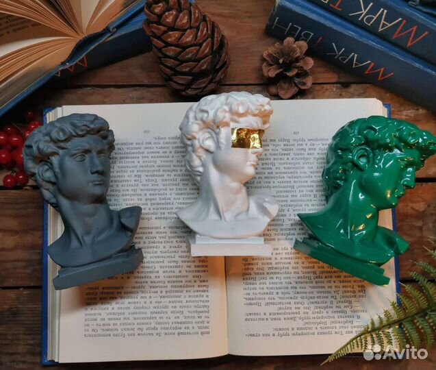 Бюст голова Давида из гипса