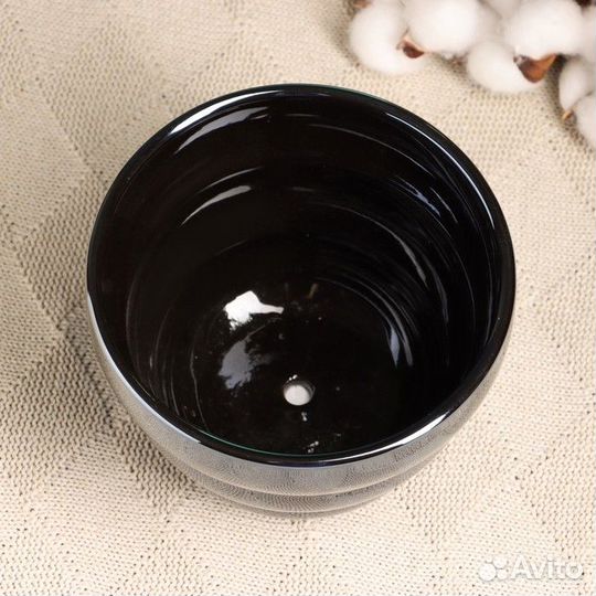 2 шт. Кашпо 'Хелена' черное, 14х14х11см