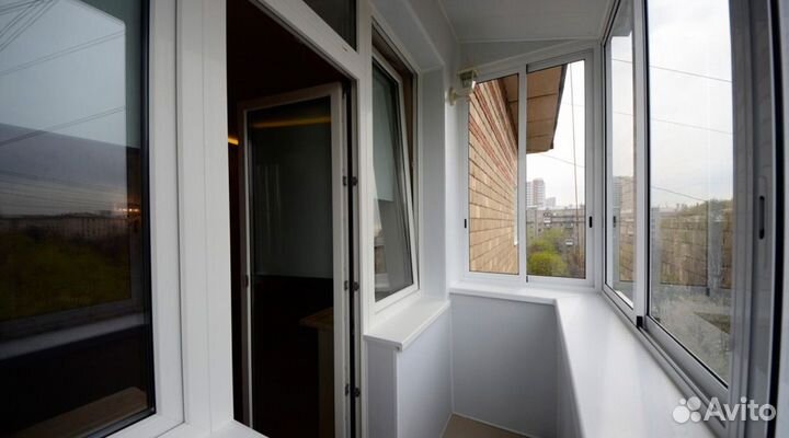 Теплое остекление Г-образного балкона