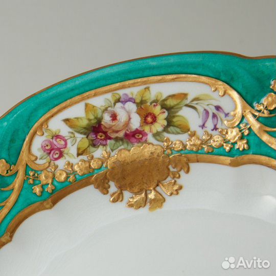 Тарелка Роспись цветы позолота Thomas Goode Copela