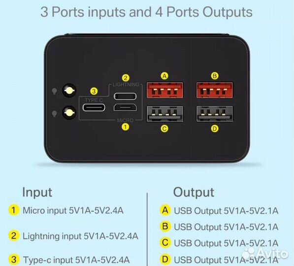 Повербанк внешний аккумулятор 50А