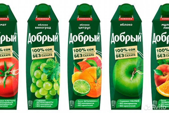 Сок Добрый 1л все вкусы 12шт