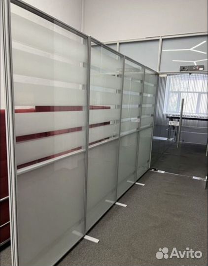 Перегородки алюминевые стекло