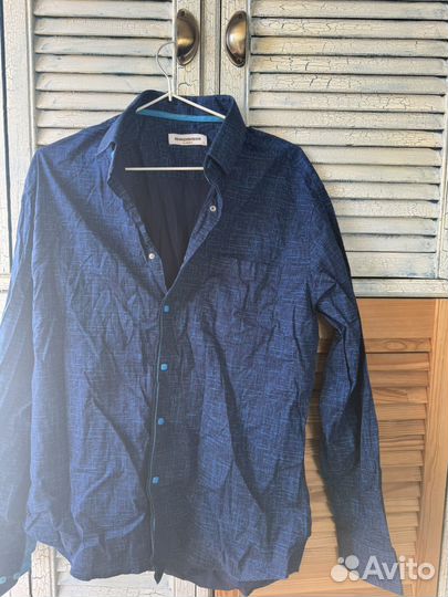 Рубашка мужская с длинным рукавом темная