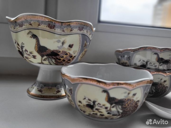 Сервиз чайный восточный с павлином 8 предметов