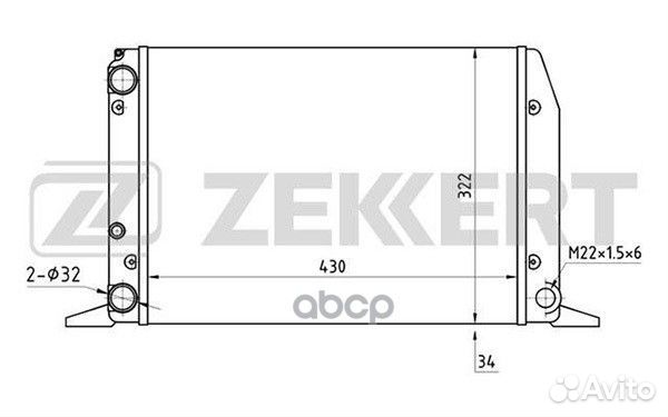 Радиатор охл. дв. Audi 80 IV 86- mk-1018 Zekkert