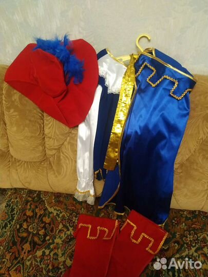 Детский карнавальный костюм кот в сапогах / мушкет