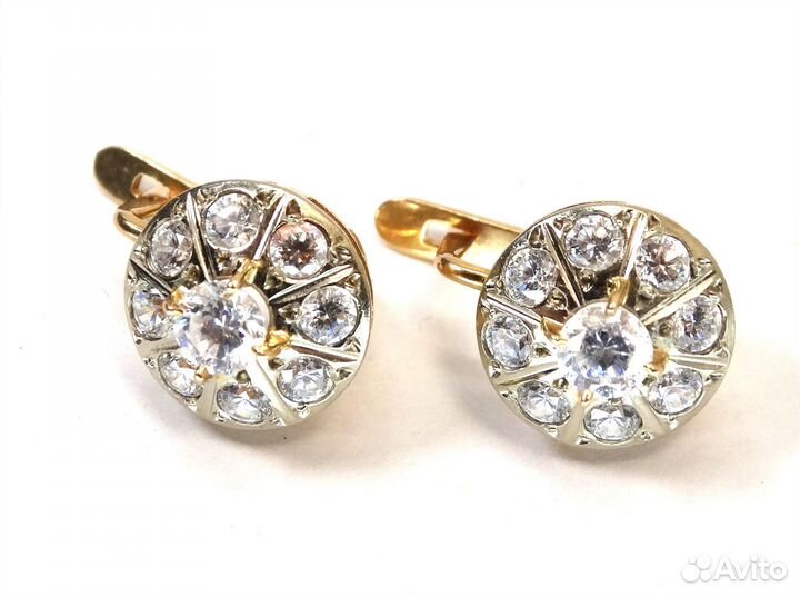 Советские золотые серьги Малинки