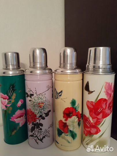 Новый китайский термос 1 л.со стеклянной колбой