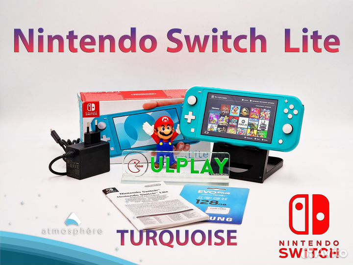 Nintendo Switch Lite (бирюзовый) прошитый + 128Gb
