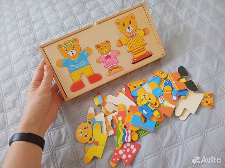 Развивающие игрушки одень мишку, вкладыши