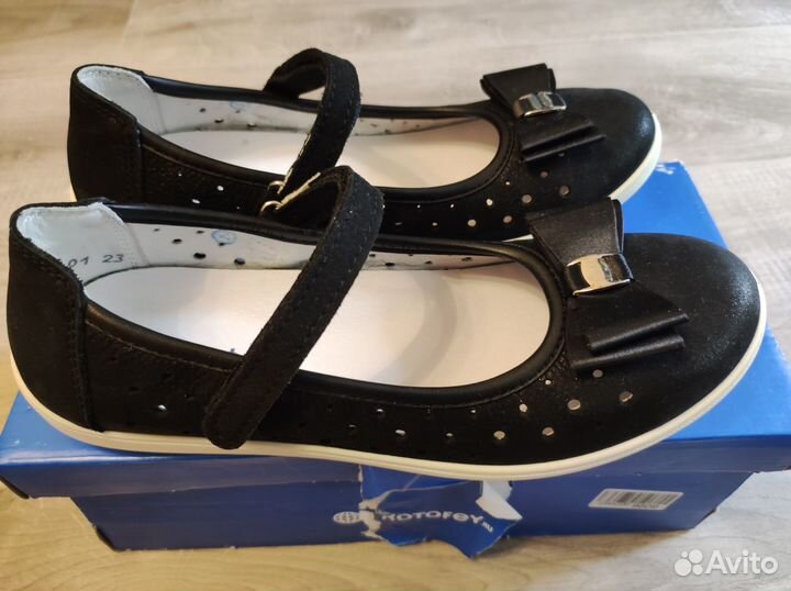 Туфли кожаные для девочки Котофей