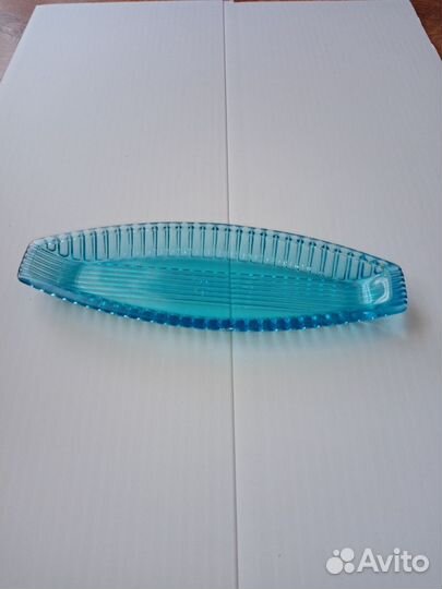 Селедочница СССР синее стекло