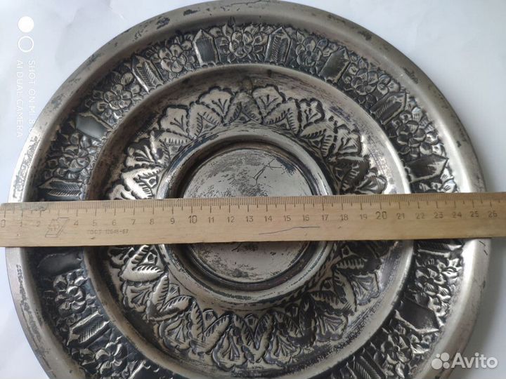 Поднос и кувшин серебро