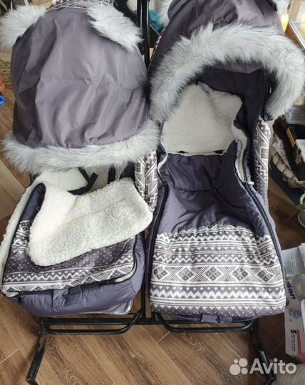 Санки коляска для двойни