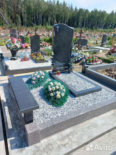 Установка гранитного поребрика / бордюра