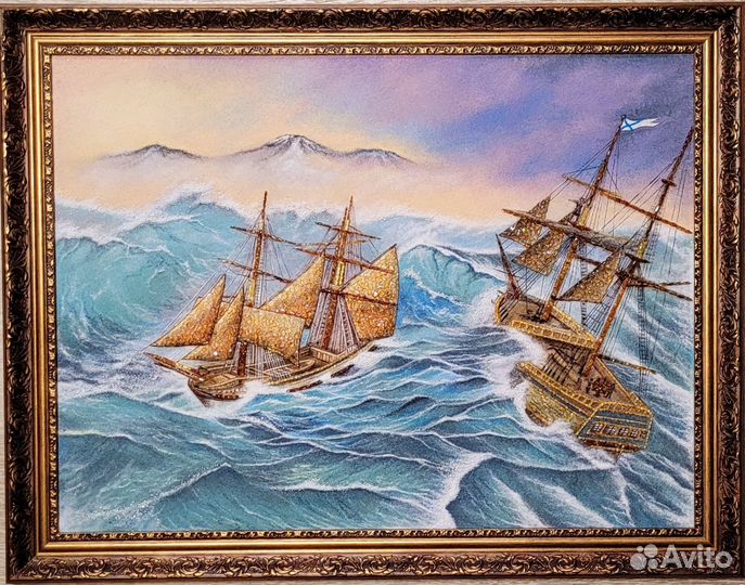 Пейзаж из янтаря, картины, сувенирная мастерская