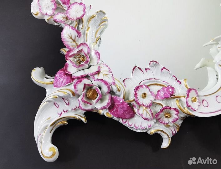 Зеркало фарфоровое винтаж,Германия Plaue