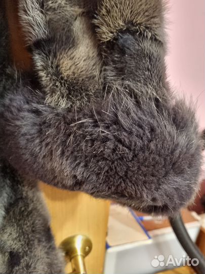 Шуба из кусочков норки серо-голубая. Р.48-52