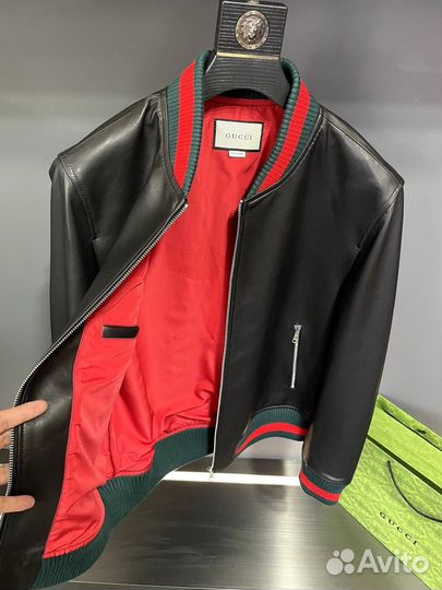 Кожаный бомбер Gucci