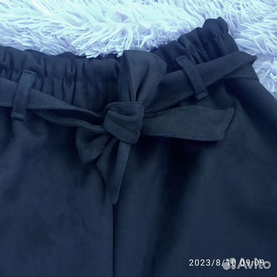 Шорты офисные замшевые с поясом на работу замша