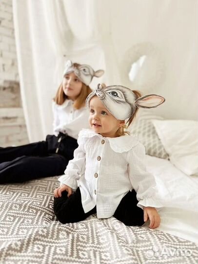 Маска зайка детская пасхальная реквизит