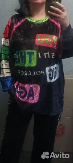 Лонгслив женский, оверсайз,48-54