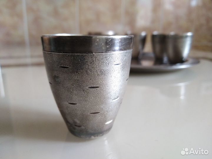 Винтажный коньячный набор, мельхиор, СССР,1974 г