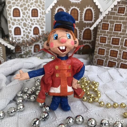 Ватная елочная игрушка Вовка