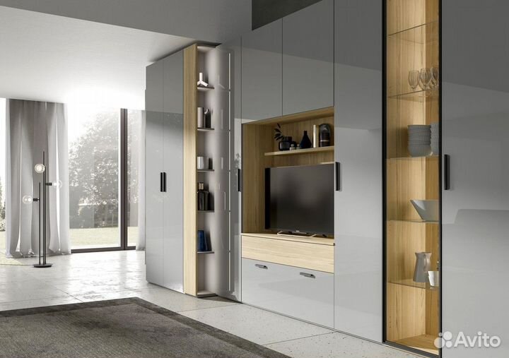 Стенка в гостиную с полками