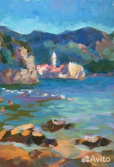 Морской пейзаж, картина маслом