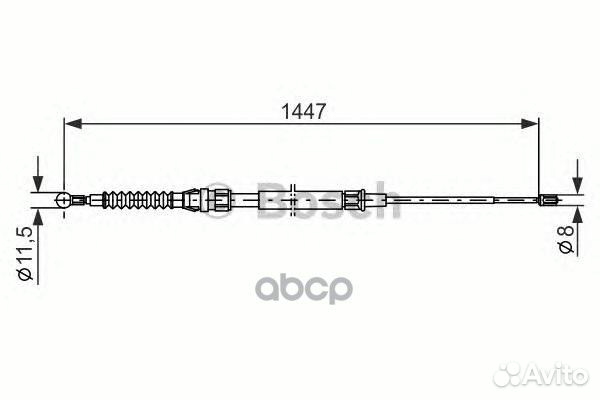 Трос ручного тормоза диск. L/R 1987477958 Bosch