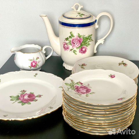 Тарелки роза и блюда ГДР Чехия