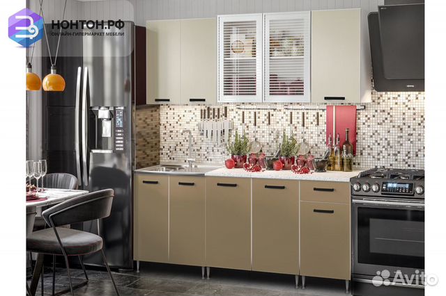 Кухня Рио-1 1.8м бежевый / капучино