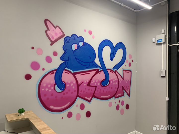 Роспись стен граффити/каллиграфия/персонажи