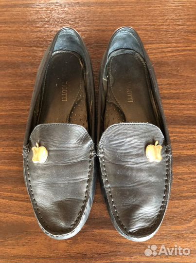 Мокасы черные, нат.кожа для девочки