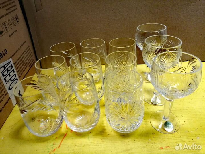 Хрустальные стопки новые,стеклянные, рюмки СССР