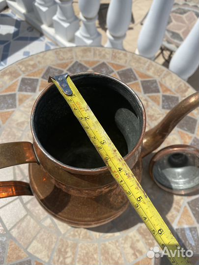 Кувшин кофейник медный старинный