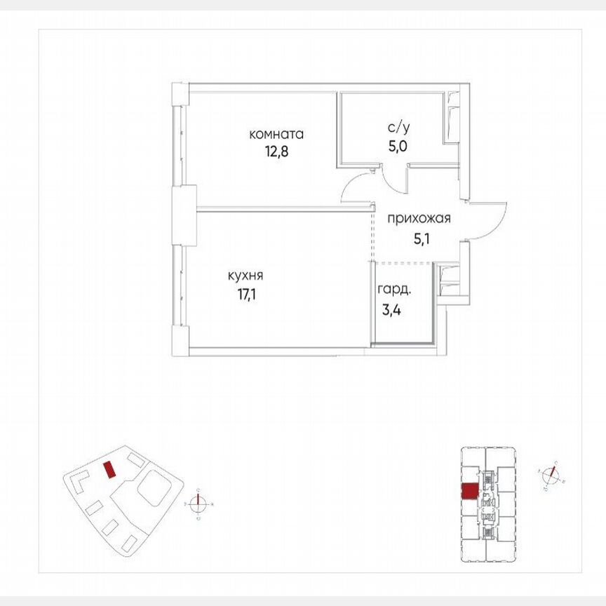1-к. квартира, 43,4 м², 16/23 эт.