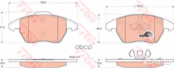 Колодки тормозные дисковые перед GDB1605 TRW