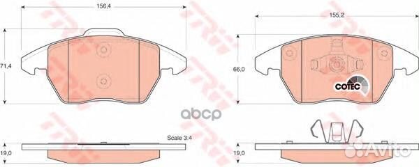 Колодки тормозные дисковые перед GDB1605 TRW