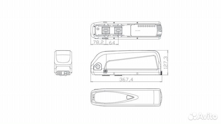 Корпус аккумулятора электровелосипеда hailong G80