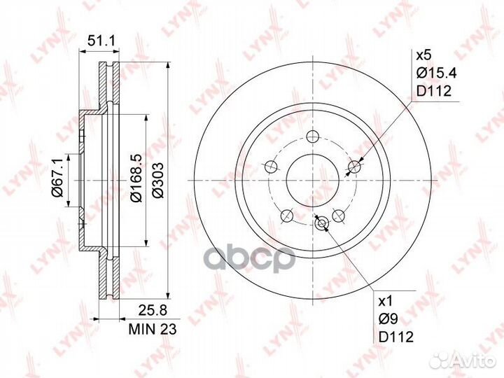 Диск тормозной перед BN1083 lynxauto