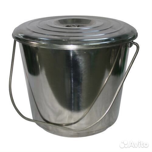 Ведро из нержавеющей стали 12 л с крышкой