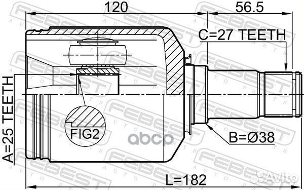 ШРУС внутренний левый 25X37.9X27 mercedes benz