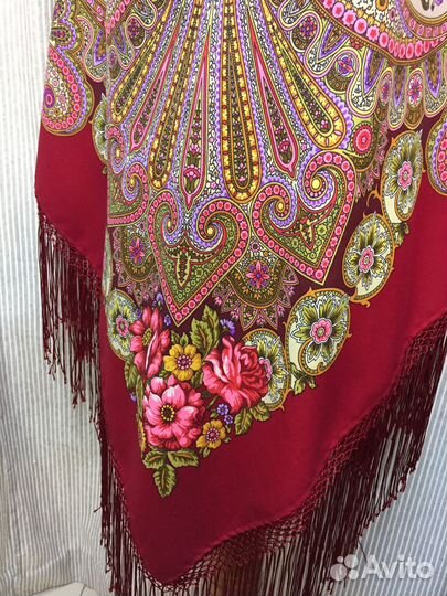 Павловопосадский платок 148*148 шерсть