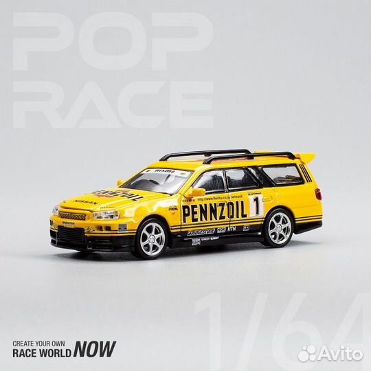 Модель 1/64 Pop Race Nissan Stagea Pennzoil