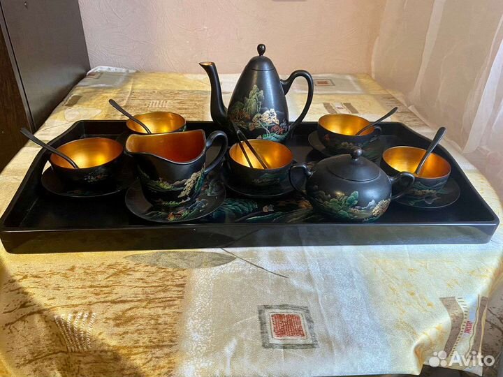 Сервиз китайский деревянный